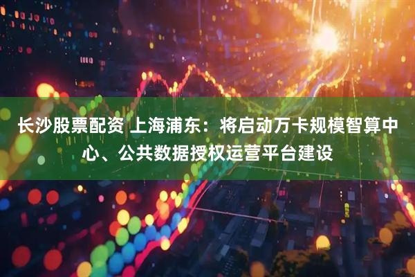 长沙股票配资 上海浦东：将启动万卡规模智算中心、公共数据授权运营平台建设